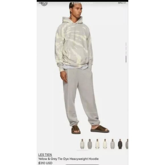 NWT LES TIEN UNISEX TIE-DYE HEAVYWEIGHT HOODIE SIZE - Picture 5 of 6